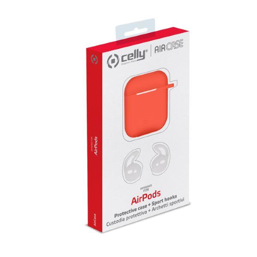 CELLY CUSTODIA PER BOX AIRPOD IN SILICONE ARANCIONE